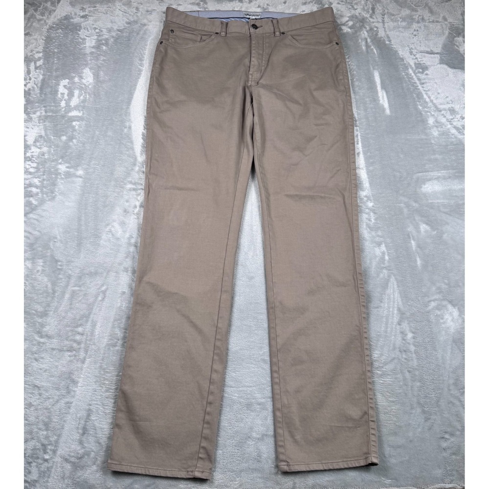 Peter‎ Millar Five Pocket Pants Mens 34 Tan Trouser Chino Signature Sateen Golf